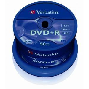 DVD+R VERBATIM    írható 4,7GB 16x 50dbhenger  DVDV+16B50