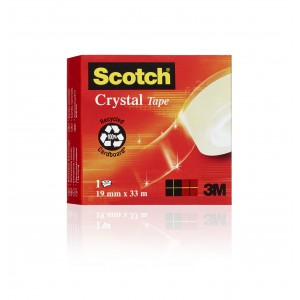 Ragaszt&oacute;szalag SCOTCH Crystal 19x33 egyenk&eacute;nt dobozolt  600-1933