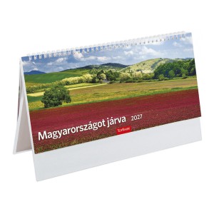 K&eacute;pes asztali napt&aacute;r &aacute;ll&oacute; 32,5x15,5 2027  MAGYARORSZ&Aacute;GOT J&Aacute;RVA pap&iacute;rt&aacute;bl&aacute;s  T056P