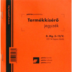 Termékkísérő jegyzék 25x4 D.MG.3-12V