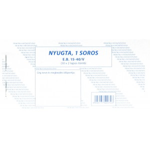 Nyugta 1 soros PR.  B.15-40V