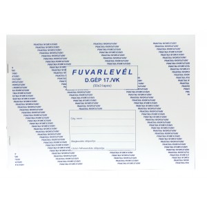 Fuvarlevél A4  PR.  D.GÉPJ.17V