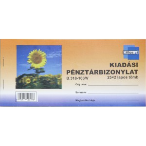 Kiadási pénztárbizonylat NAPRAFORGÓS 25x2 fekvő  B.318-103V