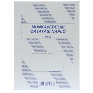 Munkavédelmi oktatási napló 24lapos  A4 álló PR.  K0656