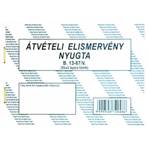 Átvételi elismervény-nyugta A6 PR. 50x3 fekvő  B.13-67V