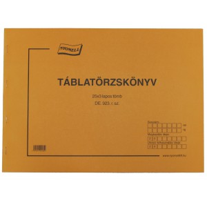 Táblatörzskönyv 25x3  D.E.923V