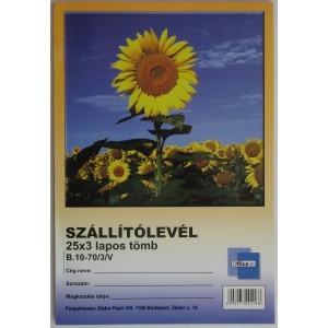 Szállítólevél  25x3  A5   NAPRAFORGÓS B.10-703V