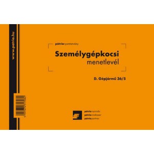 Menetlevél személygépkocsi A5 PÁTRIA  D.GÉPJ.36