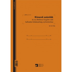 Kimenő számlák és ÁFA befizetési kötelezettség nyilvántartó 50 lapos Pátria 3 áfás B.15-17UJ