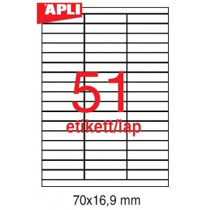 Etikett cimke APLI fehér  70X16,9  100 lapos LCA1294