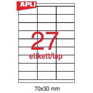 Etikett cimke APLI fehér  70X30  100 lapos LCA3133