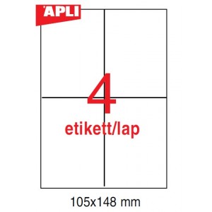 Etikett cimke APLI fehér  105X148  100 lapos LCA1280