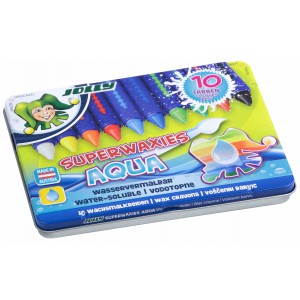 Zsírkréta 10klt JOLLY Aquarell fémdobozos kék műanyagfogóval   5955-0003