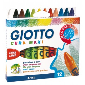 Zsírkréta 12klt Giotto Cera Maxi 10mm vastag vízálló 2912 00