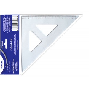 Vonalzó SAKOTA 45 fokos 16cm átlátszó