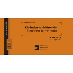 Kiadási pénztárbizonylat Pátria 25x2  B.318-101V