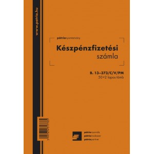 Készpénzfizetési számla Pátria (50x2) A5 álló B.13-373CVPM