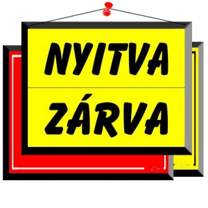 Tábla GUNGL Nyitva-zárva