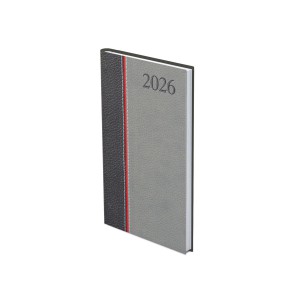 Zsebnaptár álló   TOPTIMER  G035 2026  GROOVY  antracit-piros-szürke