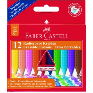 Zsírkréta törölhető 12klt  Faber-Castell   GRIP  122520