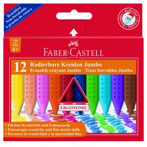 Zsírkréta törölhető 12klt  Faber-Castell  JUMBO GRIP  122540