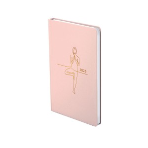 Heti agenda TOPTIMER  P012  B6 2026  PASTEL rózsaszín jógázó nő