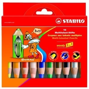 Színes ceruza  készlet 10 STABILO WOODY  3in1 88010