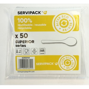 Kiskanál - superior - víztiszta - 125 mm - többször használható GP 12200079  50dbcsg