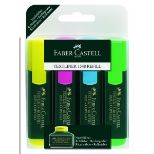 Szövegkiemelő 4 klt Faber-Castell  vágott végű 5mm 154804