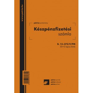 Készpénzfizetési számla Pátria 50x3 A5 álló      B.13-373VPM