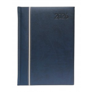 Napi agenda  OFFICE 21  A5 2026  függőlegesen varrott kéksötétkék