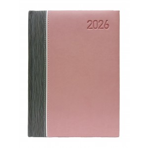 Napi agenda  OFFICE 21  A5 2026  függőlegesen varrott szürkerózsa