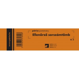 Ellenörző sorszámtömb Pátria 100 lapos 146x40mm D.2      ***