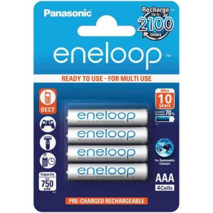 Tölthető akku PANASONIC ENELOOP 750mAh azonnal használható  BK4MCCE4BE  AAA4BP mikro