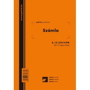 Számla Pátria 50x3 A5 álló             B.13-374VPM