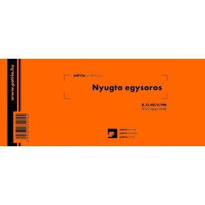 Nyugta 1 soros 50x2lapos PÁTRIA      B.15-40VPM