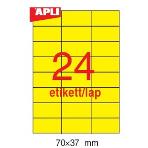 Etikett címke APLI  70 x 37mm  20 lapos sárga   LCA1591