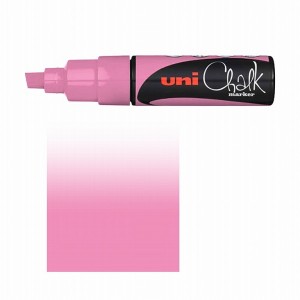 Folyékony krétamarker UNI  PWE-8K  vágott végű  8mm fluo rózsa