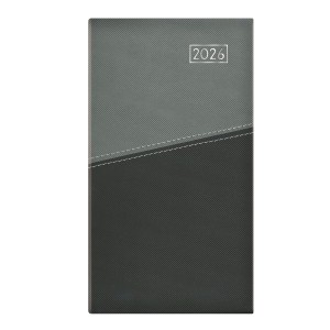 Zsebnaptár álló  TOPTIMER  D035 2026  DUPLEX  sárga lapos szürke-antracit