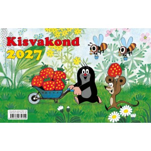 K&eacute;pes asztali napt&aacute;r midi 24x14,5 2027  KISVAKOND &aacute;ll&oacute; pap&iacute;rt&aacute;bl&aacute;s