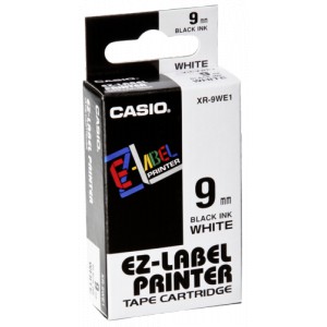 Betűnyomó szalag CASIO 9mm fehér szalagfekete betű  XR9WE1