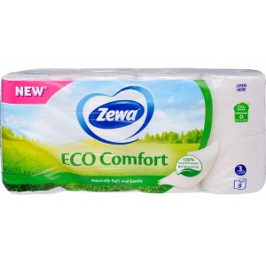 Eü.papír normál ZEWA Deluxe Eco comfort 8 tekercs 3 rétegű  Eco