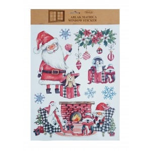 Ablakmatrica Hóember kisállatokkal  Mikulás kisállatokkal 312302