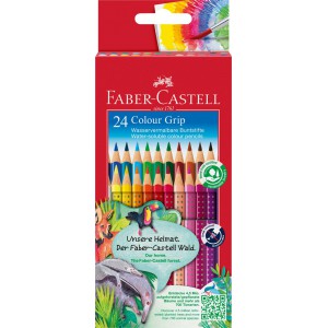 Sz&iacute;nes ceruza 24klt FABER-CASTELL Grip gumi p&ouml;tty&ouml;s  112424