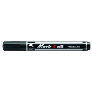 Marker STABILO Mark-4-all  kerekített végű 1-3mm fekete 65146