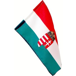 Zászló magyar       60x40cm hurkolt PE       címeres digitális nyomással