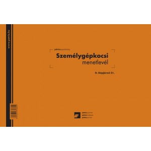 Személygépkocsi menetlevél Pátria 100lapos A4 fekvő D.GEPJ.36 ***