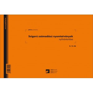 Szigorú számadású nyomtatványok beszerzésének nyilvántartása Pátria 25lapos A4 fekvő B.15-46B  ***