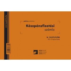 Készpénzfizetési számla Pátria 50x3 A5 fekvő  B.13-372VPM ***