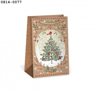 Dísztasak ARGUS 10x16x6 T1 NatúrEco karácsonyi vegyes  0814